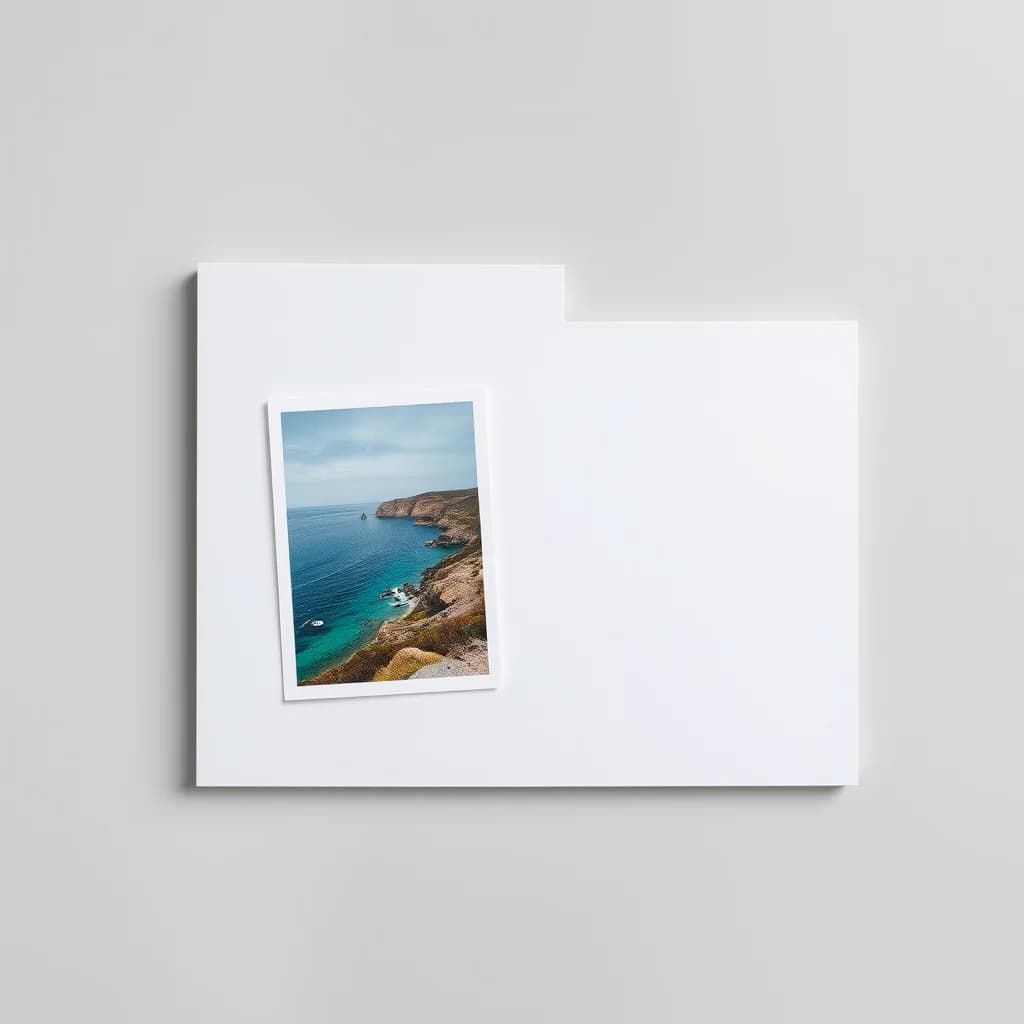 Illustrative example: photograph mounted on a rigid backing board