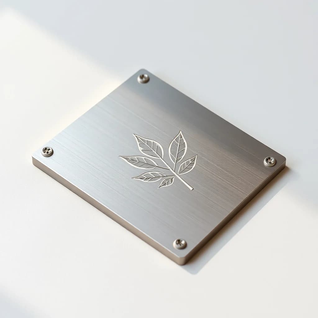 Illustrative example: engraved design on a metal plaque