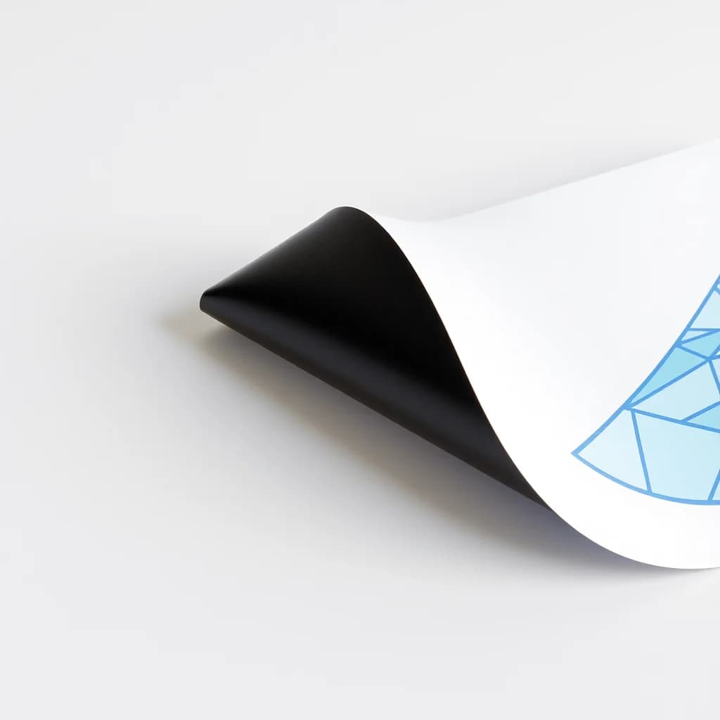 Illustrative example: flexible printed magnetic sheet with dark backing
