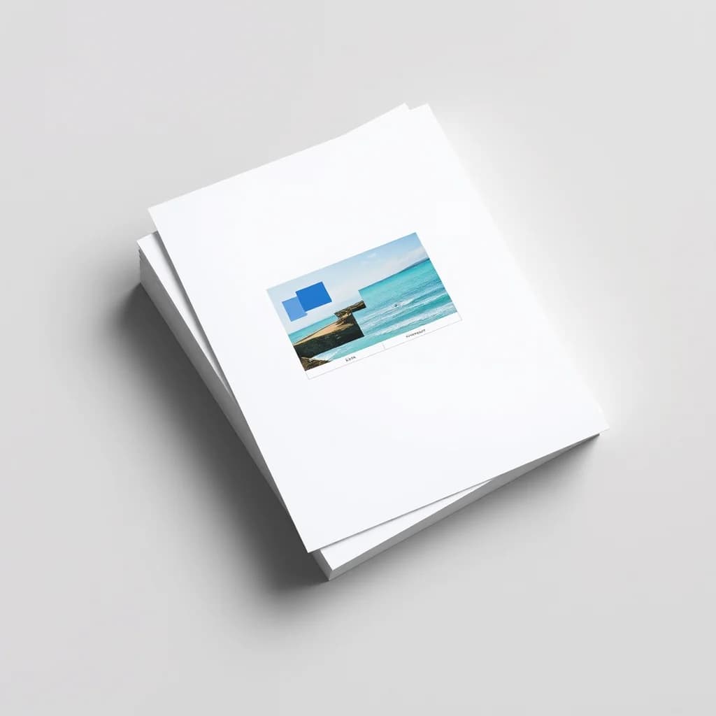 Illustrative example of letter-size colour printing on premium paper