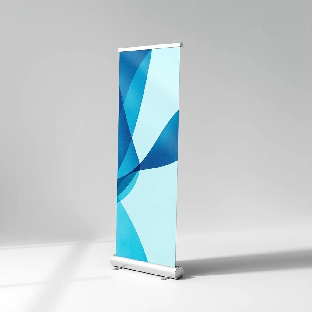 Illustrative example: pull-up banner with its stand